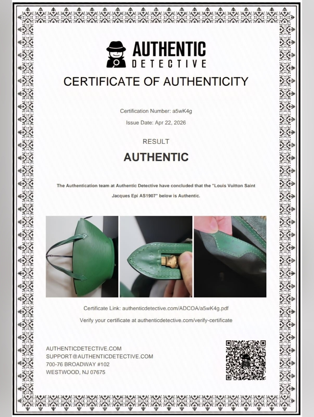 LOUIS VUITTON Saint Jacques Vintage Epi Leather Bag. - Picture 15 of 15